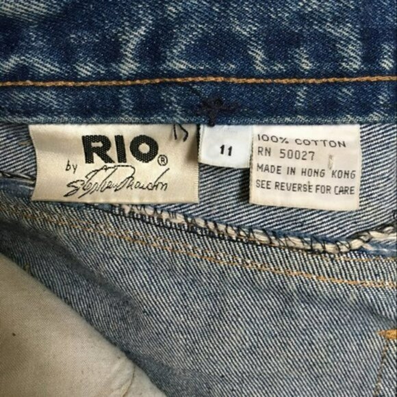 VINTAGE Rio by Stephen Mardon Leather Trim Lace Up Jeans - Picture 8 of 12